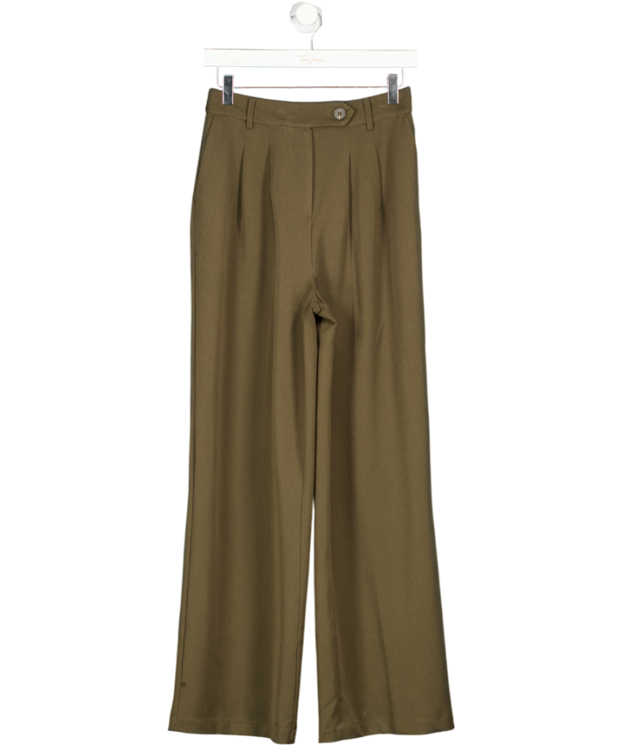 NEW LOOK Olive Green Pleated Front Wide Leg Trousers UK 8