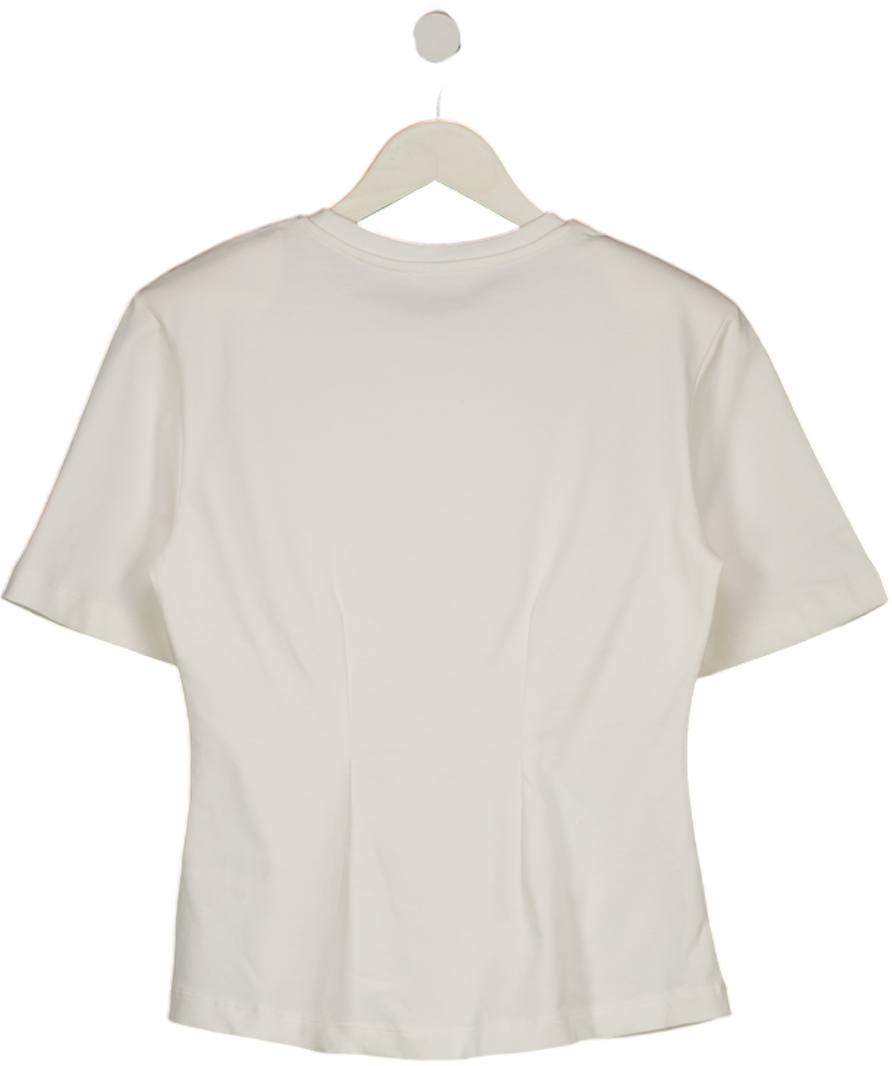 4th & Reckless Cream Cinched Waist Structured T-shirt UK XS