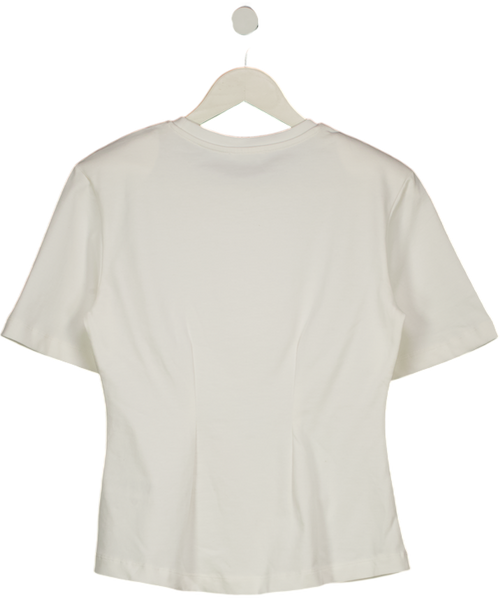 4th & Reckless Cream Cinched Waist Structured T-shirt UK XS