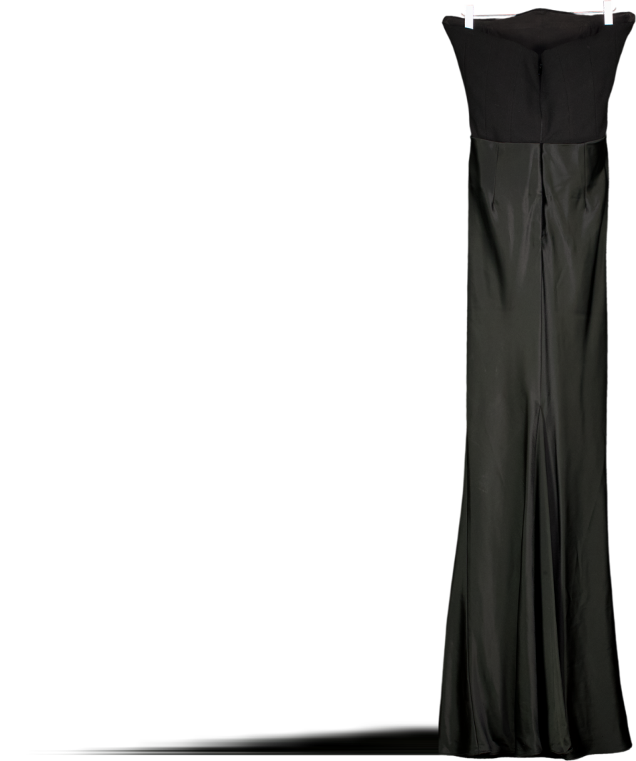 House of CB Black Persephone Strapless Corset Woven Maxi Dress - Plus Cup UK XS