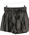 GUESS Black Faux Leather Belted Shorts W27