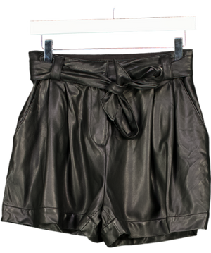 GUESS Black Faux Leather Belted Shorts W27