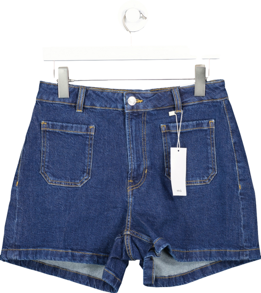 MANGO Blue Denim Shorts With Pockets BNWT  UK 10