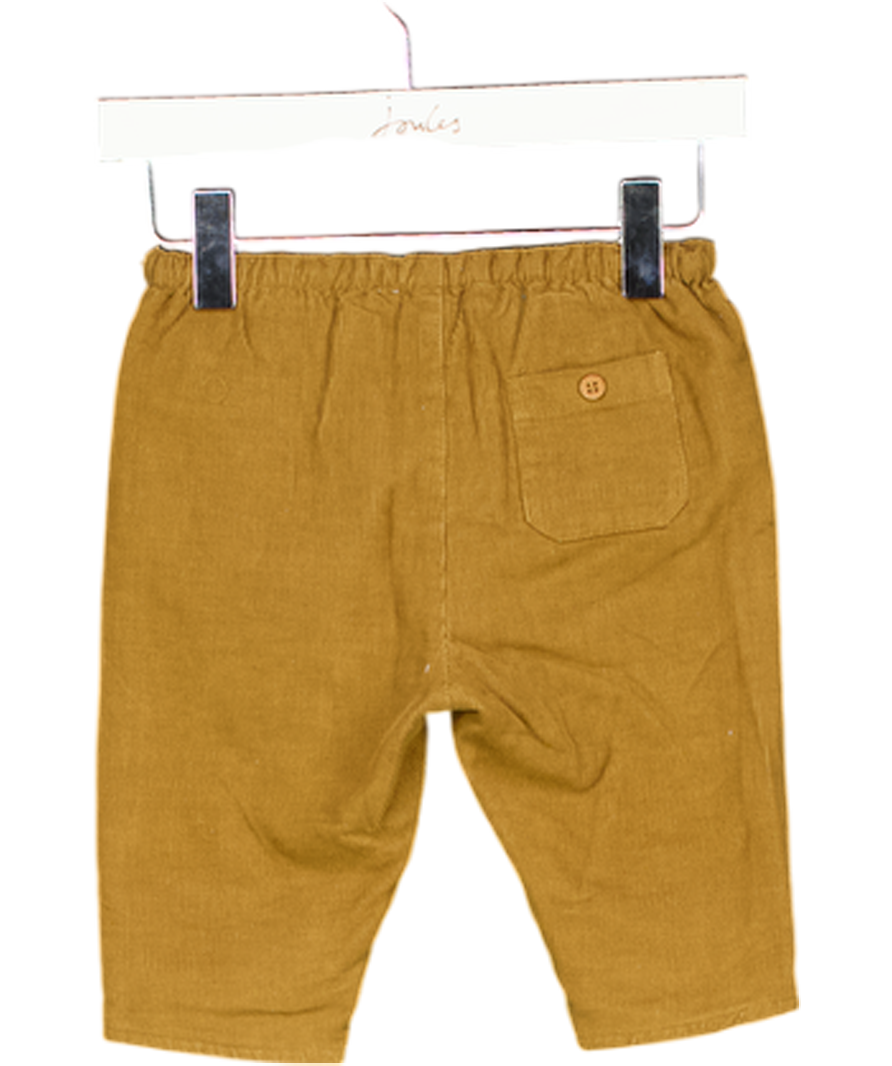 Caramel baby & child Brown Mustard Corduroy Drawstring Trouser 0-3 Months