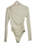 COMMENSE Cream Long Sleeve Bodysuit With Gold Button Detal UK S