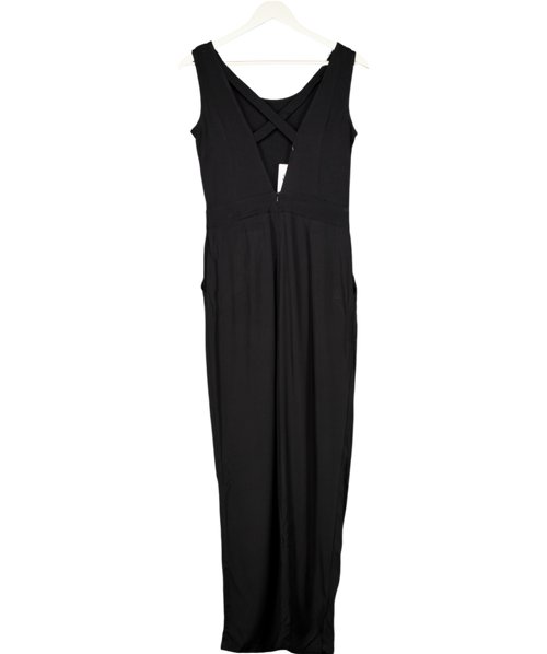 Batik Black E4c9 Cross Back Jumpsuit UK 8