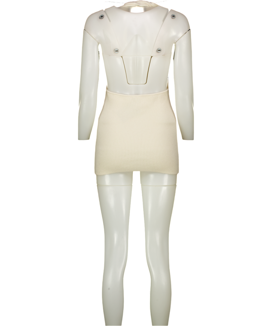 ALMADA LABEL Cream Isabelle Merino Wool & Cashmere Wrap Top UK M