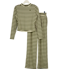 WANDERDOLL 2-piece Green & Cream Frankie Stipe Top (uk L) And Trousers (uk M) Set UK M/L