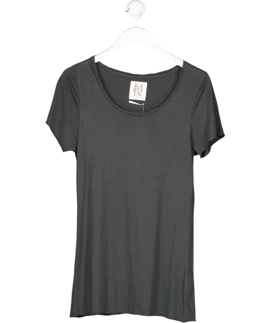 Zoe Karssen Grey Scoop Neck T-shirt UK M