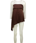 DISSH Brown Sander Bitter Choc Strapless Satin Top UK 6