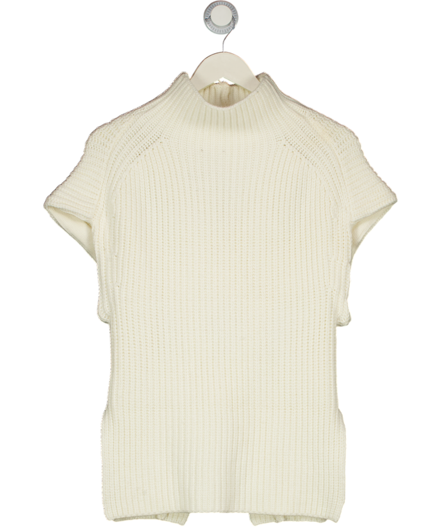 Karen Millen Cream Knitted Cut Out Stitch Detail Tank Top UK XS
