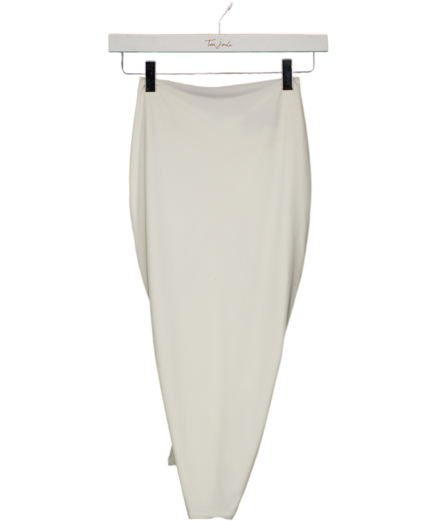 AYM White Ruched Front Skirt UK S