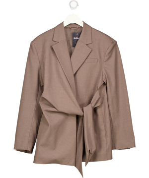 & Other Stories Mole Beige Wool Blend Wrap Detail Blazer UK 8