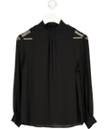 REISS Black Sandrine Semi Sheer Blouse UK XS