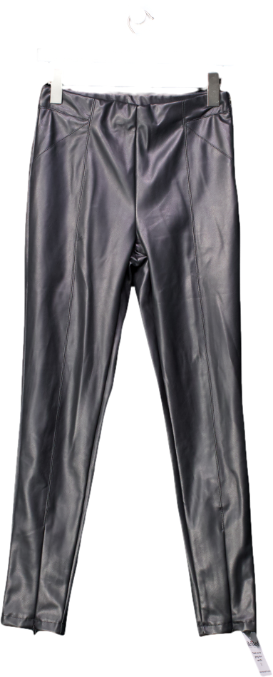In The Style Black Faux Leather Trousers UK 8