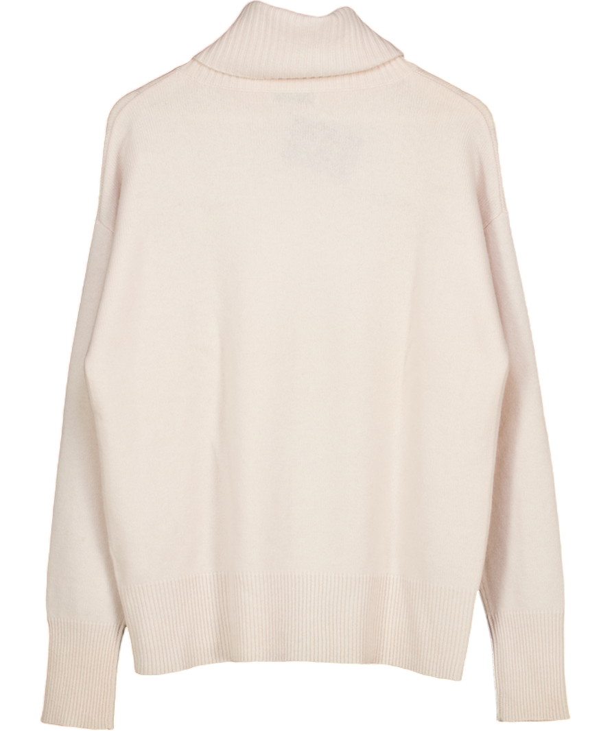 LUCY NAGLE Cream Virgin Wool / Cashmere Super Soft Roll Neck Jumper UK XS/S