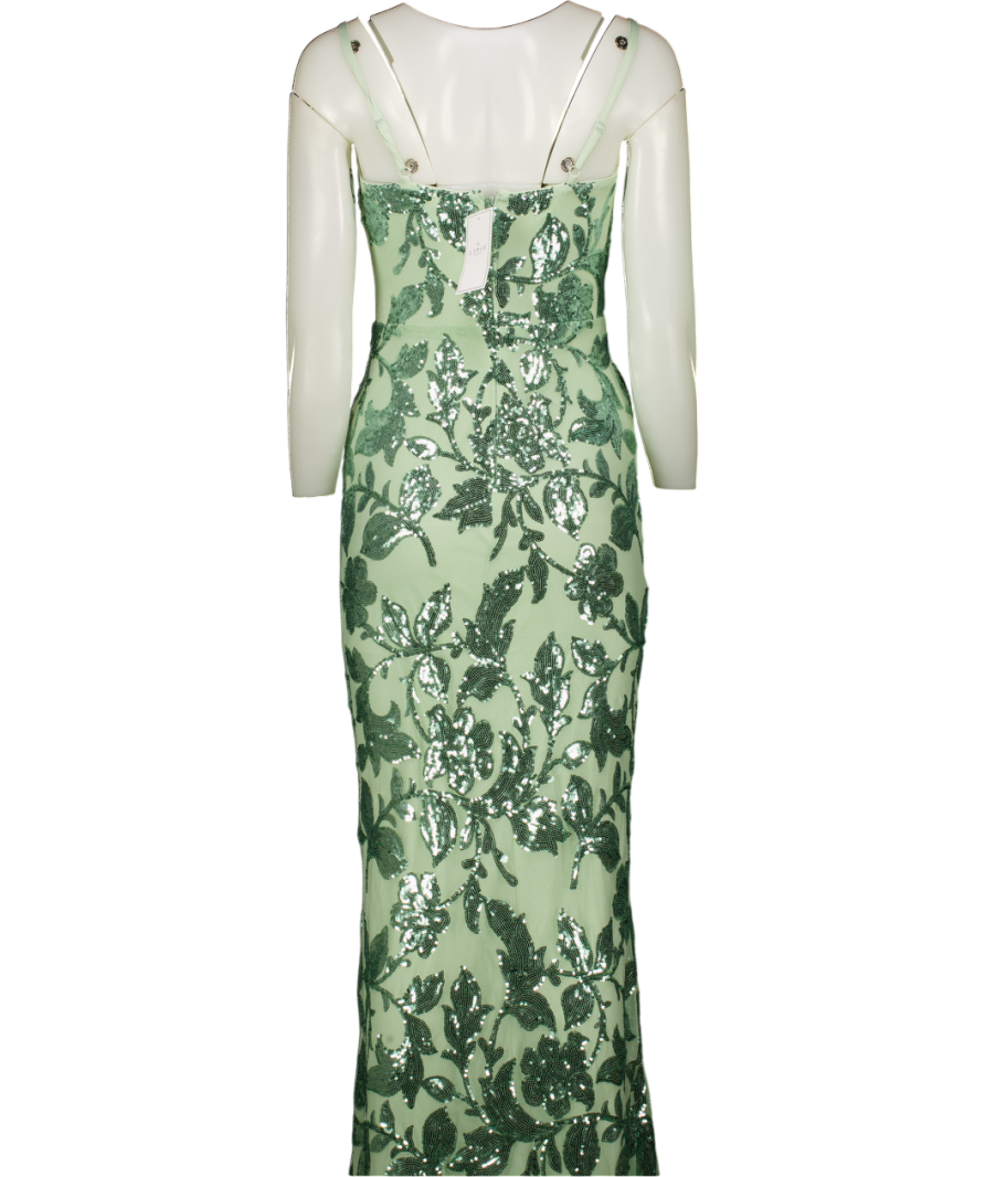 LIPSY Green Cowl Neck Sequin Maxi Dress UK 10