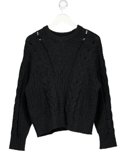 Abercrombie & Fitch Black Textural Stitch Cable Crew Sweater UK M