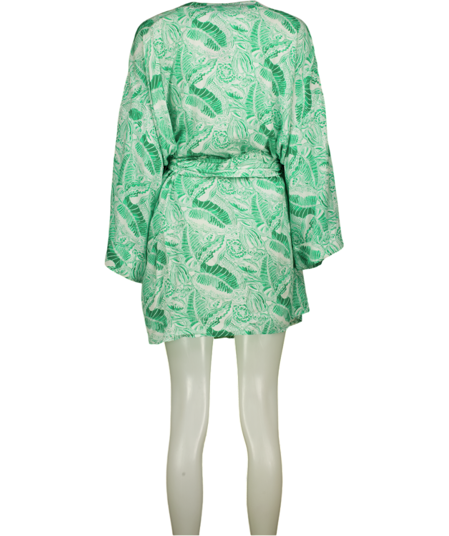 MELISSA ODABASH Green Sienna Floral-print Woven Kimono UK XS