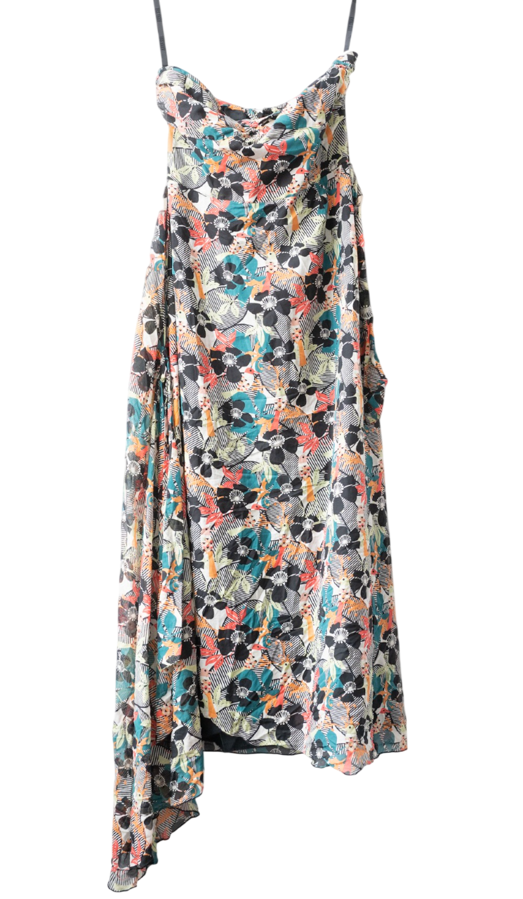 Anna Sui Multicoloured Halterneck Floral Wrap Maxi Dress US10 UK 14