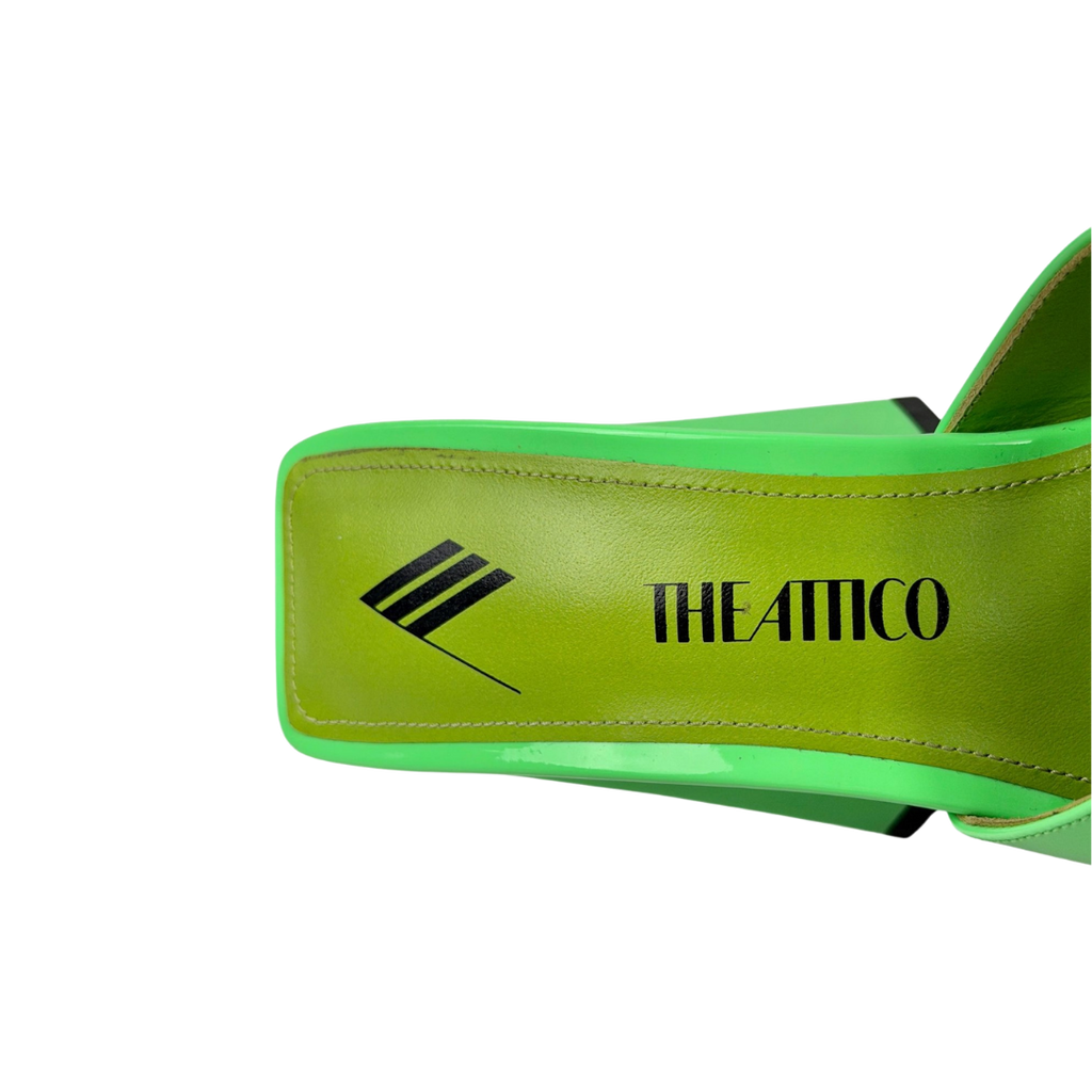 THE ATTICO Green Devon 115mm Mules Sandals EU 38 UK 5