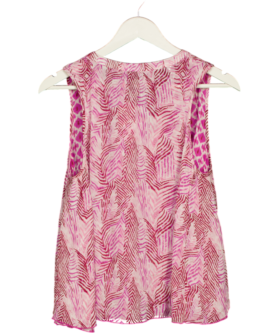 Scotch & Soda Pink V-neck Sleeveless Printed Tunic Top UK S/M