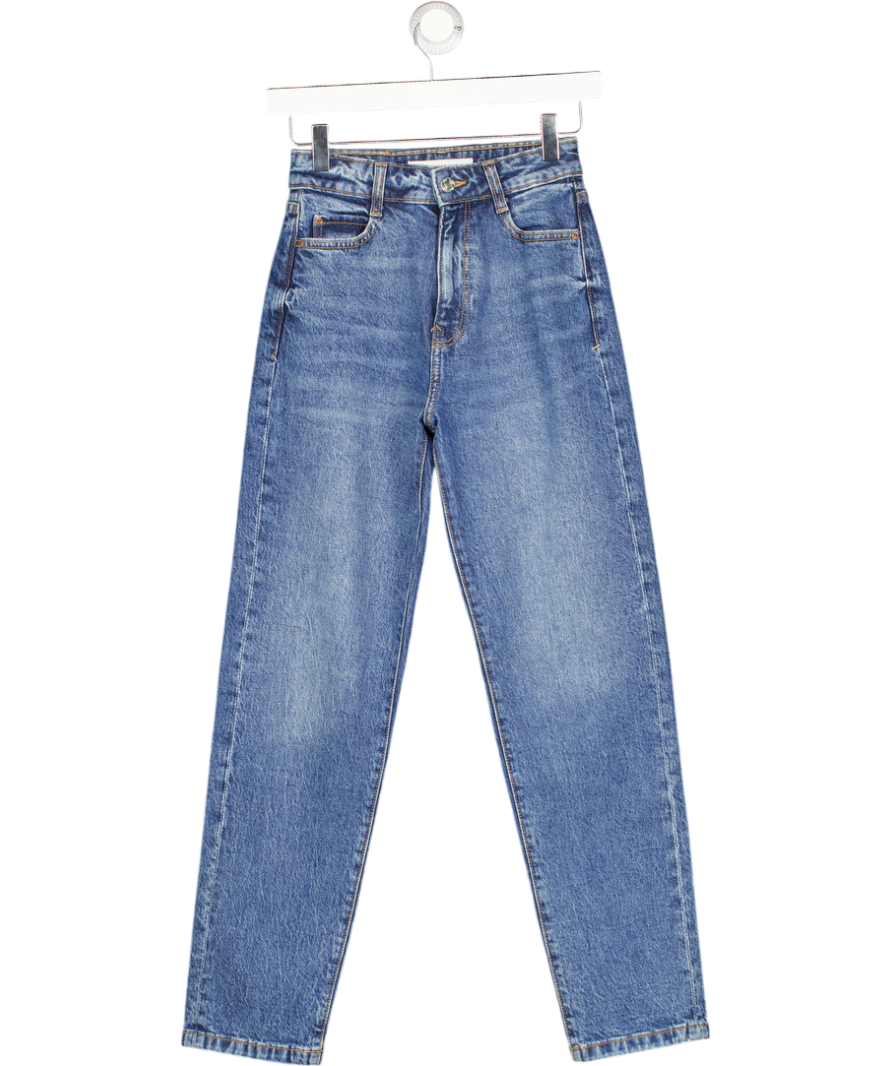ZARA Blue High Waisted Mom Jeans UK 4