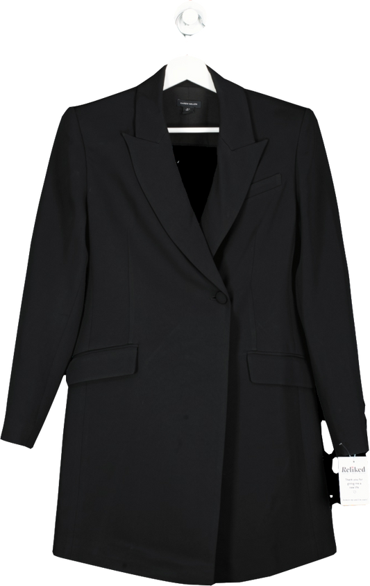 Karen Millen Black Tailored Blazer Dress, Cut Out Back UK 8