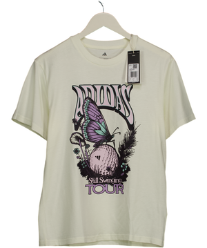 adidas Cream Graphic T-shirt UK M