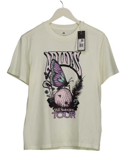 adidas Cream Graphic T-shirt UK M