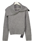 COMMENSE Grey Funnel Neck Knit Jumper UK S