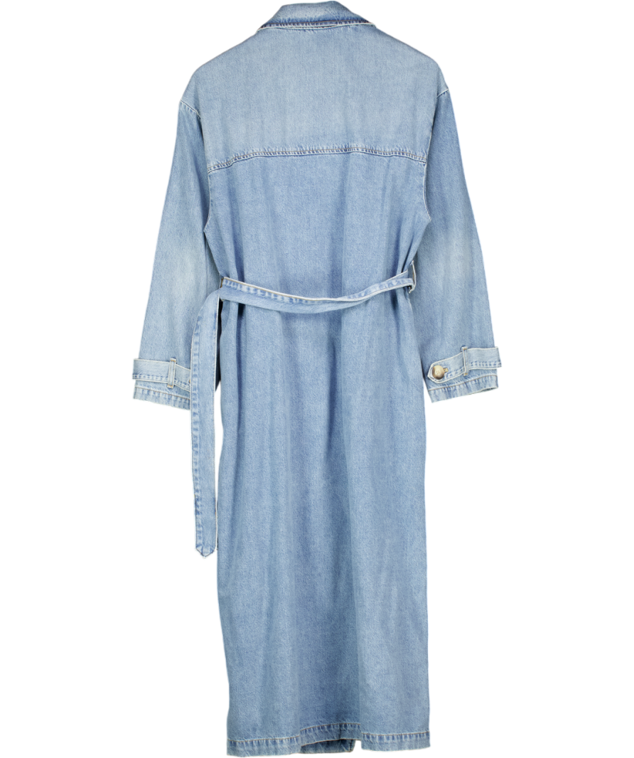 ZARA Blue Denim Trench Coat UK M