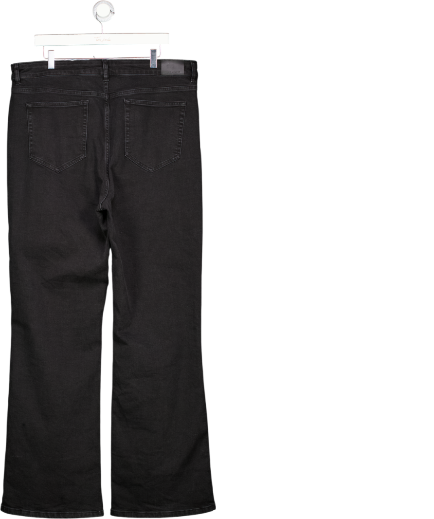 MINT VELVET Black Relaxed Straight Patch Pocket Jeans - Long Length UK 18