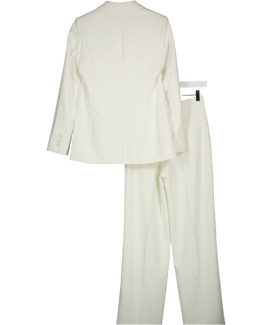 Claudie Pierlot White Volubilisbis Double-breasted Woven Blazer And Patience Straight Leg Trousers UK 8
