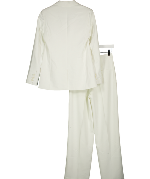 Claudie Pierlot White Volubilisbis Double-breasted Woven Blazer And Patience Straight Leg Trousers UK 8