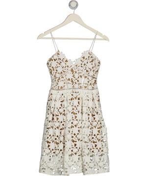 SELF PORTRAIT White Guipure Lace Mini Dress UK 6