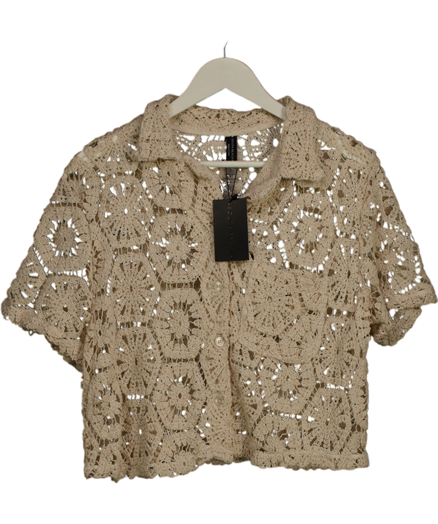 South Beach Cream The 'bask' Cropped Beach Shirt UK 10