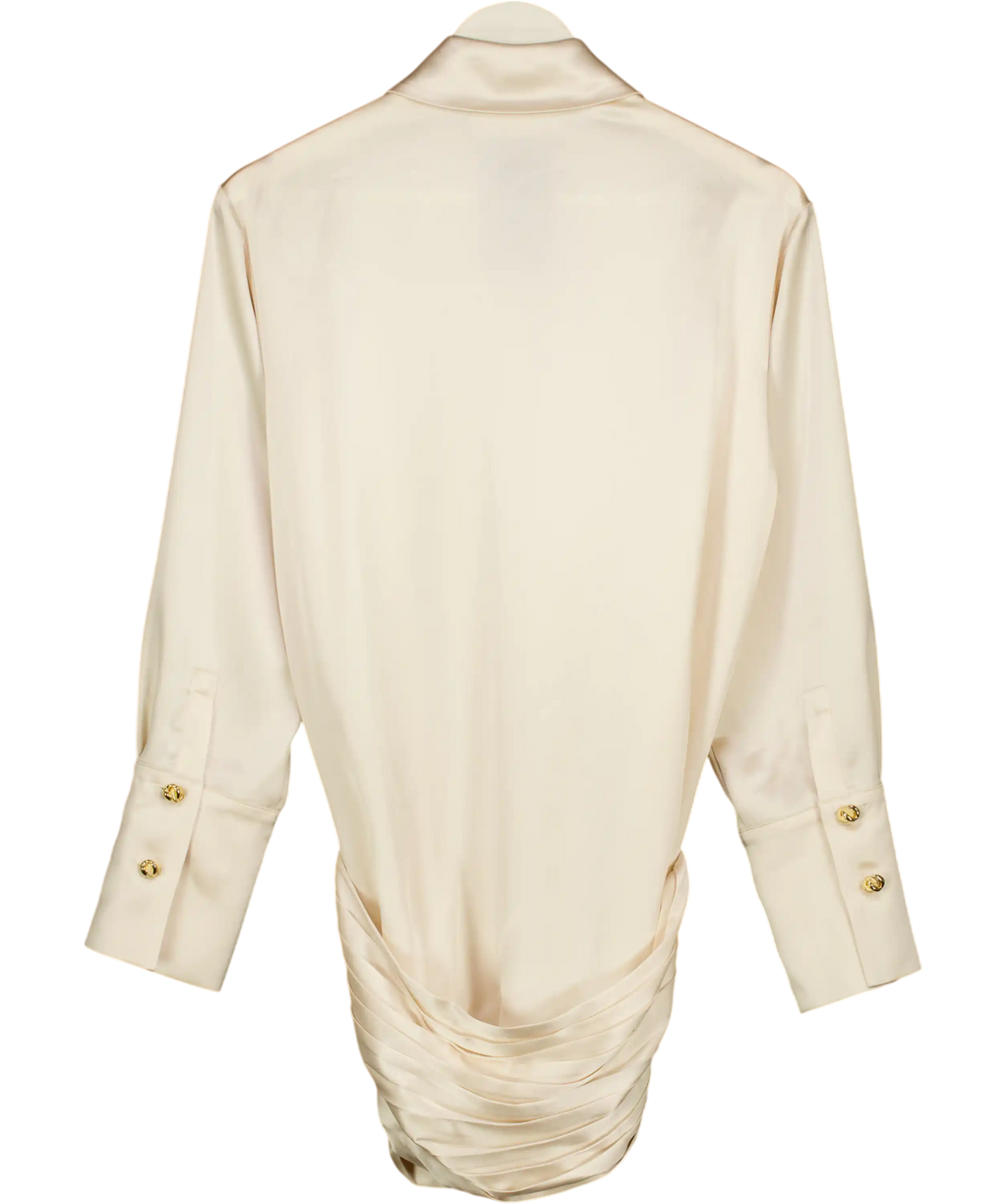 BY KEARA Cream Ruched Shirt Dress UK 6