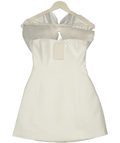 Meshki Cream Maryam Tulle Bow Mini Dress UK S
