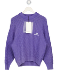 EME STUDIOS Purple Grid Lucent Cable Knit Sweater UK S