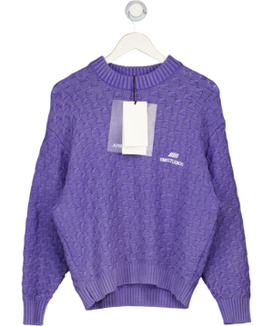EME STUDIOS Purple Grid Lucent Cable Knit Sweater UK S