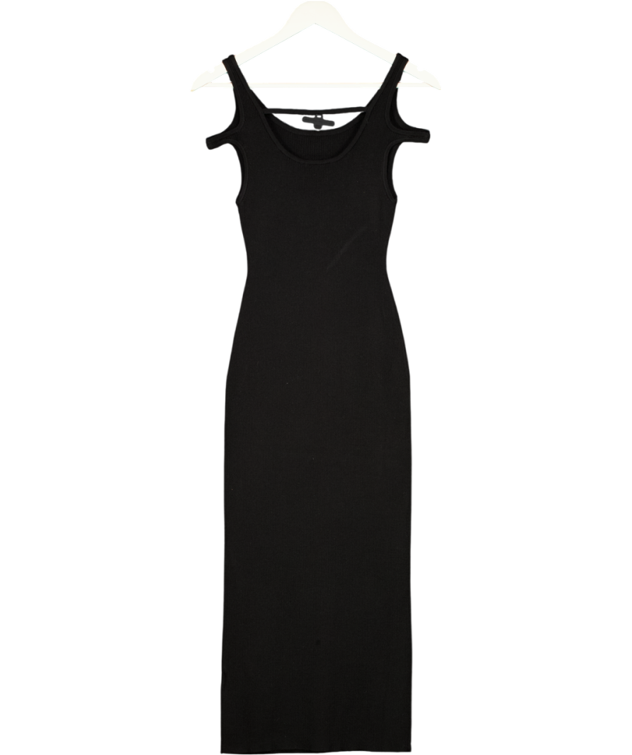 1886 Black Rib Knit Maxi Dress UK S