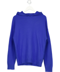 REISS Blue Merino Wool Drawstring Hoodie UK S
