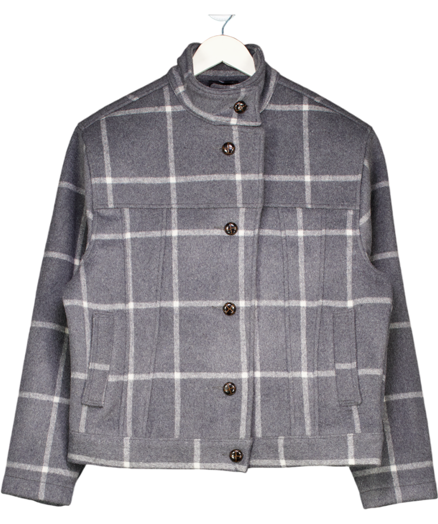 Noughts & Kisses Lonie Grey Check Wool Blend Jacket UK S/M