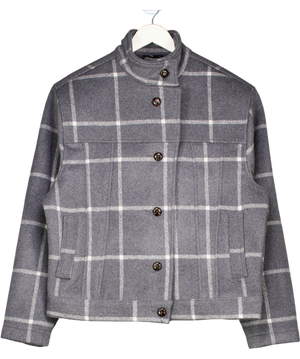 Noughts & Kisses Lonie Grey Check Wool Blend Jacket UK S/M