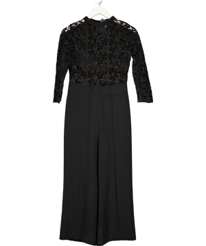 ZARA Woman Black Guipure Lace Top Jumpsuit UK M
