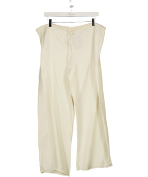 ZARA Cream Satin Straight-leg Trousers UK M