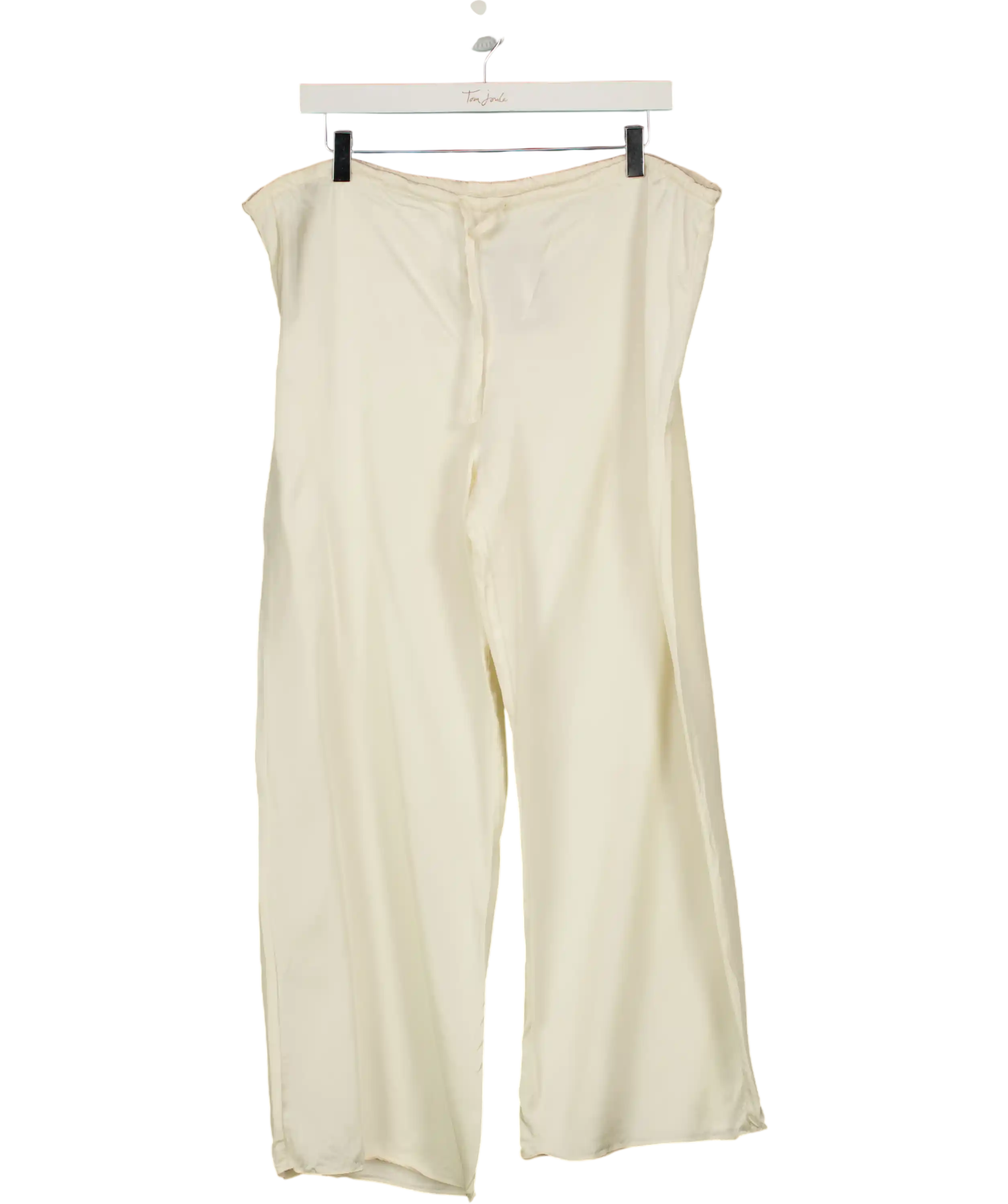 ZARA Cream Satin Straight-leg Trousers UK M