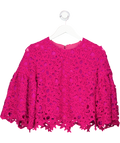 Costarellos Pink Lace Layered Applique Statement Top UK 12