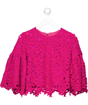 Costarellos Pink Lace Layered Applique Statement Top UK 12